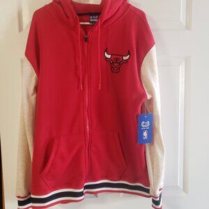 Chicago Bulls Men's Ultra Game Brand Full-Zip Hoodie Red Size XL New with Tags